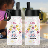 Custom Name Watercolour Cartoon Animal Kid Water Bottle HO82 902966