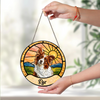 Custom Pet Portrait Stained Glass Suncatcher Window Hanging - Personalized Pet Lover Gift HO82 902962