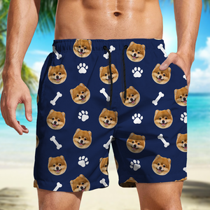 Custom Photo Face Dog With Bone Beach Short TH10 892763