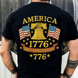 Anniversary Liberty Bell Embroidered Effect Back Side Dark Shirt America 250th Anniversary Shirt CH07 899190