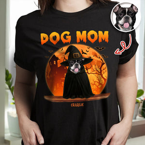 Dog Mom Dark Night - Custom Dog Halloween Photo Dark Shirt Gift For Dog Lovers CH07 899438