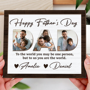 Upload Photo Happy Father's Day 2-Layered Wooden Plaque With Stand HA75 892516
