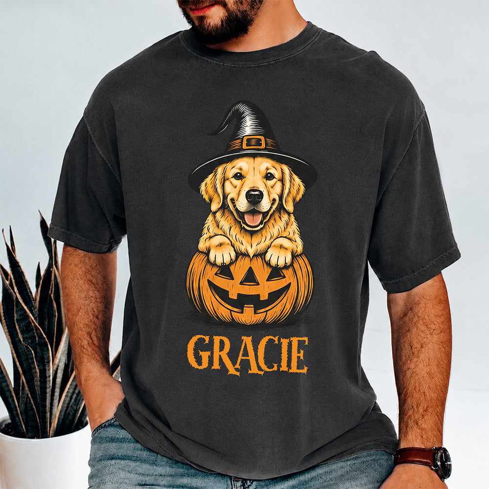 Custom Dog Breeds Halloween Dog Comfort Cute Dog Witch Pumpkin Puppy Shirt CH07 180174