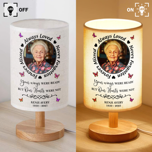 Custom Photo Always In Our Thoughts Memorial Fabric Lamp HA75 892358