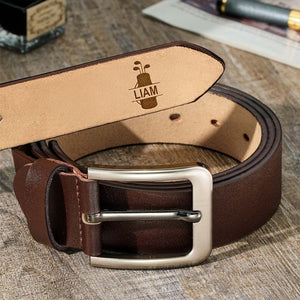 Personalized Name Engraved Leather Belt, Gift For Boyfriend, Husband, Golfer, Unique Golf Enthusiast Gift HO82 900848