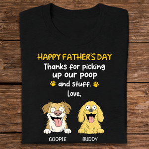 Thank For Picking Up Our Poop Dog Dark Shirt Personalized Gift For Father's Day HO82 893690