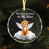 Custom Dog Photo You Let Paw Prints on My Heart Personalized Pet Memorial Glass Ornament CH07 180478