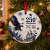 Custom Family Name 250th Anniversary 1776-2026 Eagle America Flag Ceramic Ornament TH10 170785