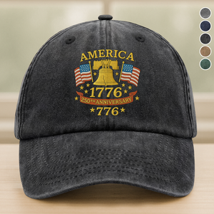 Anniversary Liberty Bell Embroidered Effect Baseball Cap America 250th Anniversary Washed Denim Baseball Cap CH07 899186