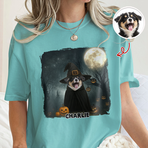 Halloween Cute Peeking Dog On Moon Light Personalized Comfort Shirt CH07 899442