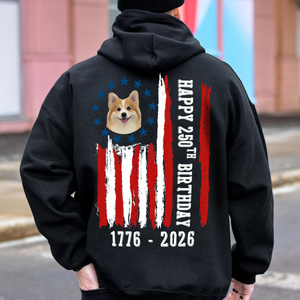 Custom Dog Photo Happy 250 Years Of Freedom Patriot Backside Shirt LM32 895217