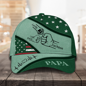 Custom Hands Dad with Kid American Flag Trucker Classic Cap LM32 893489