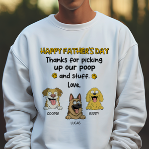 Happy Father's Day, Thank For Picking Up Our Poop Bright Shirt Personalized Gift For Dog Dad HO82 893688