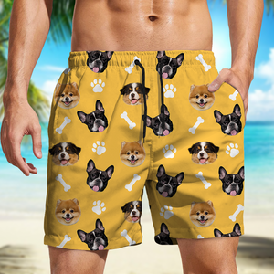 Custom Photo Face Dog With Bone Beach Short TH10 892763