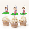 Custom Funny Face Golfer Cupcake Toppers Party Decoration HA75 892106