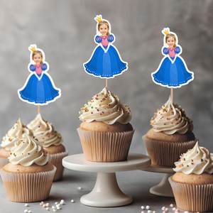 Custom Photo Princess Cupcake Toppers Personalized Birthday Gift Princess Party Decor CH07 895436