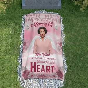 Custom Memorial Photo Forever In My Heart Grave Blanket In Loving Memorial Gift CH07 895396
