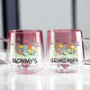 Custom Kids' Names Flower Grandma's Garden Pink Gradient Glass Mug Mother's Day Gifts HO82 901778