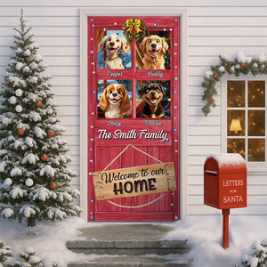 Welcome To Our Home Peeking Pets Door Cover Personalized Gift For Dog Lovers HO82 900242