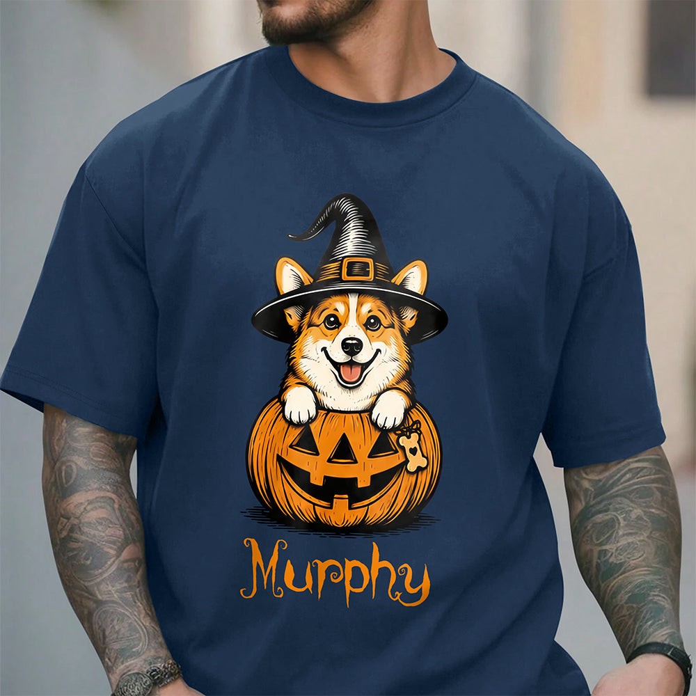 Custom Dog Breeds Halloween Dog Comfort Cute Dog Witch Pumpkin Puppy Shirt CH07 180174