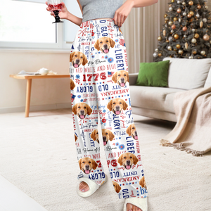 Custom Dog Face America Freedom 4th Of July Sweatpants For Dog Lovers LM32 895839