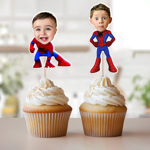 Custom Kid Face Photo Cupcake Toppers Personalised Birthday Gift Party Decor HO82 893574