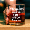 Custom Photo Dear Dad I Am Awesome Custom Photo Engraved Rock Glass CH07 895738