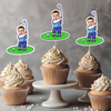 Custom Funny Face Golfer Cupcake Toppers Party Decoration HA75 892106