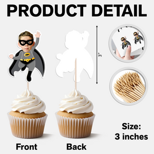 Custom Superheroes Photo Cupcake Toppers Peronalized Birthday Gift CH07 895348