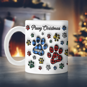 Custom Name Pawy Christmas 3D Inflated Effect Mug For Dog Lover TH10 894369