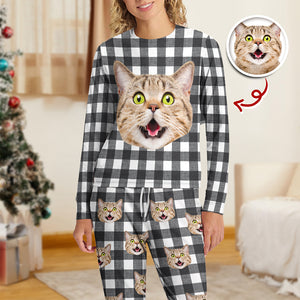 Custom Cat Face Photo With Christmas Accesories Sleepwear CH07 899250