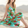 Custom Dog Photo Tropical Hawaii Style Personalized Women's V-Neck Cami Maxi Dress For Summer Holiday CH07 895672