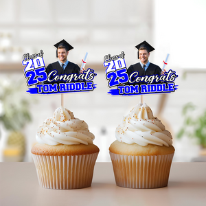 Custom Funny Face Congrats Graduation Party Decoration Cupcake Toppers LM32 893195