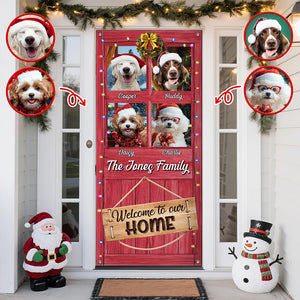 Custom Dog Photo Welcome To Our Home Peeking Pets Door Cover HO82 900240