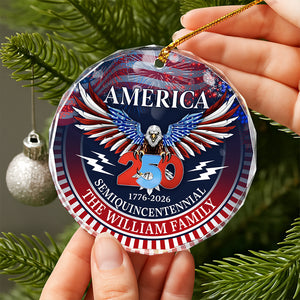 250 Years America Semiquincentennial Personalized Glass Ornament HA75 898538