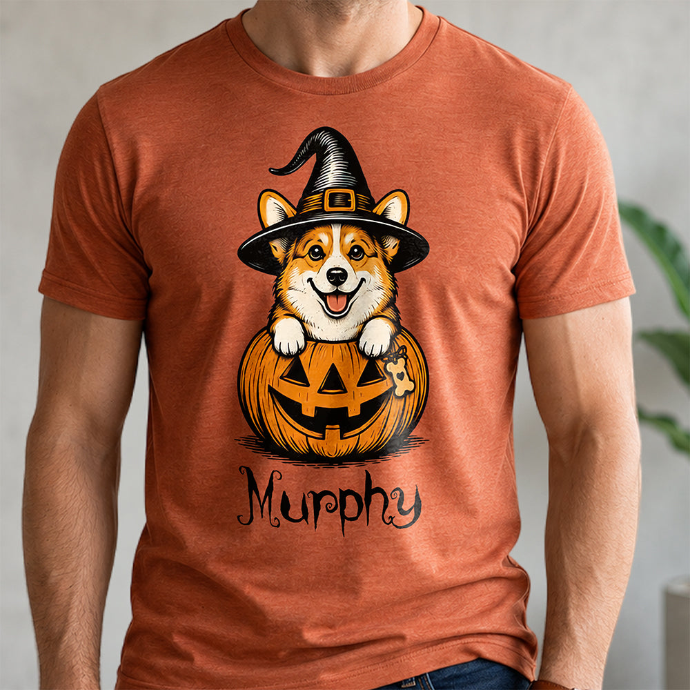 Custom Dog Breeds Halloween Dog Comfort Cute Dog Witch Pumpkin Puppy Shirt CH07 180174