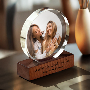 Custom Besties Photo Round Acrylic Frame Block Gift For Sister Besties BFF CH07 896054