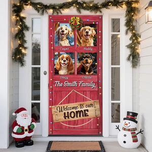 Welcome To Our Home Peeking Pets Door Cover Personalized Gift For Dog Lovers HO82 900242