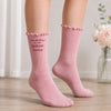 Custom Family Name Embroidered Ruffle Socks Gift for Mom & Grandma CH07 180492