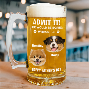 Admit It Life Would Be Boring Without Me Dog Cat Custom Photo Glass Beer Mug CH07 895476