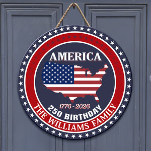 Custom Name America 250 Birthday 1776-2026 Personalized Door Sign HA75 898482