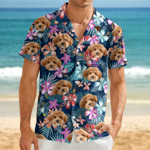 Custom Photo Funny Dog Family Tropical Hawaii Shirt HA75 892286