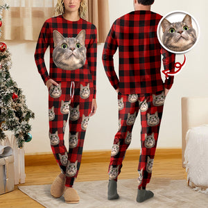 Custom Cat Face Photo With Christmas Accesories Sleepwear CH07 899250