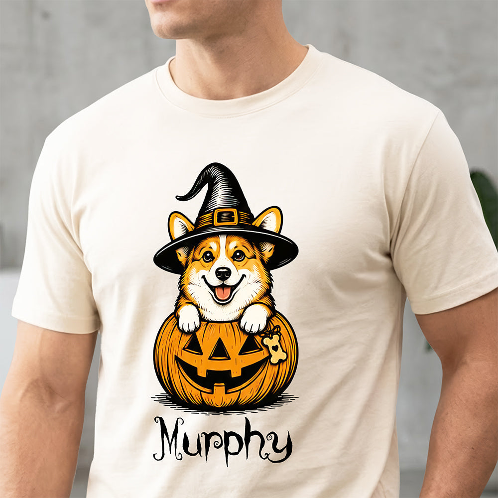 Custom Dog Breeds Halloween Dog Comfort Cute Dog Witch Pumpkin Puppy Shirt CH07 180174