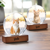Custom Cat Photo With Bone For Cat Lover Round Acrylic Frame Block TH10 894067