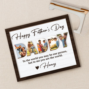 Upload Photo Happy Father's Day 2-Layered Wooden Plaque With Stand HA75 892516