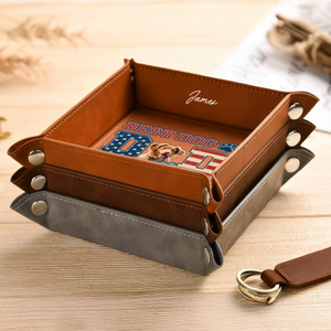 Custom Photo Best Dog Dad Ever Ever Ever Leather Valet Tray LM32 893613