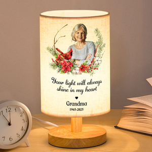 Custom Photo You Will Remain In Our Hearts Forever Memorial Fabric Lamp HA75 892360