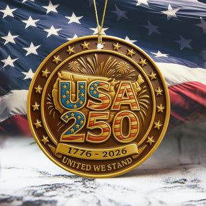 USA 250 Anniversary 1776-2026 United We Stand Ceramic Ornament HO82 900174