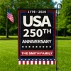 Custom Family Name Celebrate America 250th Anniversary Garden Flag CH07 899604